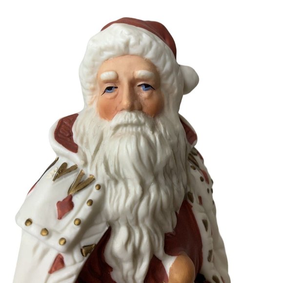 Traditions Christmas Santa Claus Holding Staff Bag Toy Figural Porcelain - Picture 8 of 12